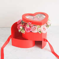 Scatola Regalo di Lusso Personalizzata con Rose e Coperchio a Cuore, Confezione Rigida in Carta per la Festa della Mamma e San Valentino