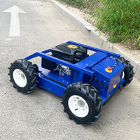 Robot Tondeuse Désherbeuse 4x4 Télécommandé sans Fil Certifié EPA CE à Moteur 4 Temps, Outil Agricole DIY à Rayon de Braquage Zéro pour le Désherbage