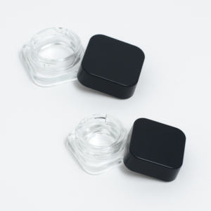 Cannacoast Pot en verre carré personnalisé avec bouchon en plastique blanc noir Crème pour les yeux à l'épreuve des enfants Pots de concentré de soins de la peau pour herbe florale - Product Image 2