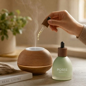 Flacon compte-gouttes carré en verre de luxe à base épaisse avec logo personnalisé, estampage doré, 30ml 50ml 100ml, flacon de sérum transparent à fond épaissi - Product Image 5