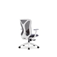 Chaise de bureau ergonomique JOHOOFURNITURE, cadre blanc, directement de l'usine, Burostuhl pour bureau, coussin épais confortable