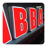 Enseigne lumineuse LED en acrylique personnalisée pour extérieur, lettres 3D éclairées à l'avant, pour café, bar, marque