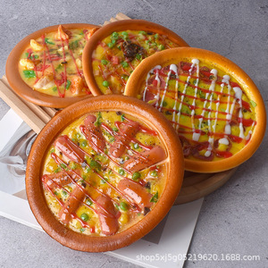 Ensemble de modèles réalistes de pizzas et hamburgers en polyuréthane faits à la main, pour vitrine de boulangerie, accessoire de présentation pour enfants - Product Image 1