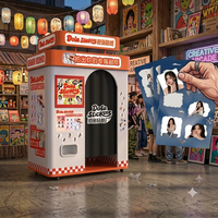 DOLA Photomaton interactif d'autocollants instantanés, impression en libre-service automatisée, multi-appareils, iPad, métal/acier inoxydable, sur pied haut