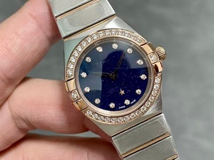 Montres mécaniques pour femmes élégantes et tendance, à la mode, avec cadran bleu et lunette sertie de diamants, design vintage - Product Image 2