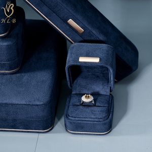 Custom Velvet Jewellery <strong>Boxes</strong> Wholesale Luxury Gift Box Custom Logo Suede <strong>Jewelry</strong> Box Packaging - Product Image 2