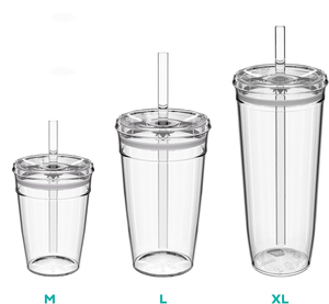 Mug à café en verre minimaliste et écologique de grande capacité avec poignée, paille et couvercle, idéal pour les cadeaux d'affaires - Product Image 3