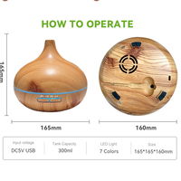 Diffuseur d'arôme électrique d'humidificateur d'air d'huile essentielle de nouveau Style avec télécommande 7 couleurs LED veilleuse pour un usage domestique