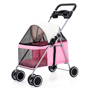 Cochecito de viaje de animales pequeños <span class=keywords><strong>para</strong></span> mascotas, carrito de paseo <span class=keywords><strong>para</strong></span> <span class=keywords><strong>perros</strong></span> y gatos, de gran calidad, con 4 ruedas - Product Image 1