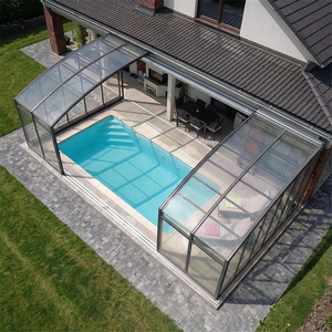 Copertura Retrattile Automatica a Scorrimento in Vetro per Piscina Esterna Villa Giardino e Veranda - Product Image 1