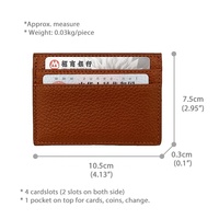 Dompet Kartu Kredit Kulit PU Saffiano Litchi Bertekstur Batu Kerikil Warna-warni Tipis dengan Logo Cap Kustom dan Tanpa Penutup