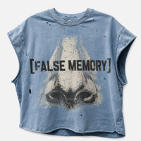 Débardeur vintage délavé et vieilli à manches courtes, coupe oversize, avec impression DTG graphique rock 'Big Mouth' artistique, style t-shirt court et ample