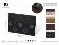 Portacarte a tre strati in microfibra e similpelle, stile minimalista, per carte con stampa serigrafica - Product Image 1