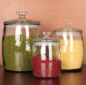 食品瓶丸型食品保存ガラス瓶丸型保管キャンディーガラス食品瓶 - Product Image 2