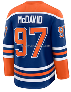 最高品質の縫製 # 29 レオン・ドライザイトル # 97 コナー・マクデイビッド # 93 ライアン・ナジェント・ホプキンス刺繍入りアメリカンホッケージャージー - Product Image 2