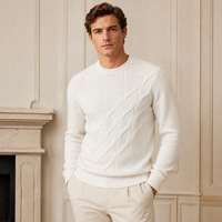 Pull à manches longues en coton BCI 100% pour homme, rayé, tricoté, certifié BSCI/WRAP