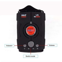 Nouveau détecteur de radar de voiture V8 à 360 degrés, 16 bandes, version russe/anglaise, écran LED, anti-détecteur de radar XK NK Ku Ka Laser