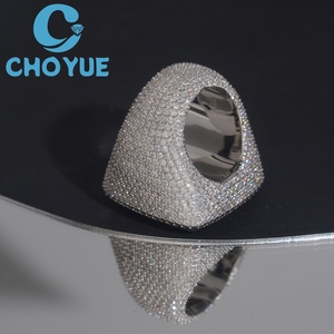 Anillo de Hombre con Incrustaciones de Moissanita, Plata de Ley 925, Joyería Hip Hop Personalizada, Anillo Cruzado con Diamantes de Moissanita VVS - Product Image 4