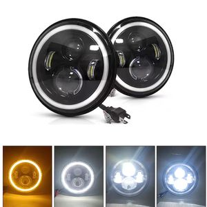 Faro LED redondo de 7 pulgadas para motocicleta Jeeps Wranglers JK JL <span class=keywords><strong>Grand</strong></span> <span class=keywords><strong>Cherokee</strong></span> Angle Eye Driving Light DRL para coche - Product Image 2