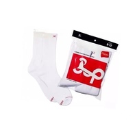 Lot de 2 paires de chaussettes de sport tendance Hane, design Terry-Back, logo en spandex, antidérapantes, unisexes, pour le basketball