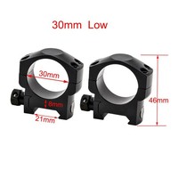 Support de tube de télescope à hauteur basse, moyenne et haute de 30 mm, fixation à 2 boulons, compatible avec support de rehaussement en aluminium de 21 mm, lot de 2 pièces