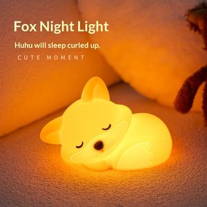 <span class=keywords><strong>Veilleuse</strong></span> <span class=keywords><strong>Renard</strong></span> à 2 Niveaux de Luminosité avec Minuteur de 20 Minutes OFF, Décoration Créative Mignonne, <span class=keywords><strong>Veilleuse</strong></span> en Silicone pour Enfants - Product Image 3