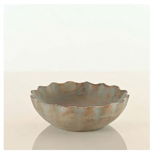 Modern Ripple Design Platter Luxury Matte Finish Round Tabletop <b>Tray</b> Wood Metal Glass - Product Image 2