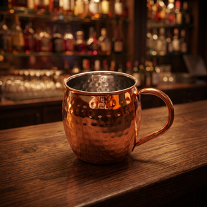 Tasse de Mule de moscou, extérieur blanc et intérieur or en acier inoxydable, tasses de mule de moscou, tasses de fête, marteau en acier inoxydable plaqué cuivre - Product Image 4
