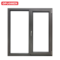 Fenêtre à battants horizontaux en aluminium de conception moderne, à ouverture simple, avec volet magnétique pour chambre à coucher, salon, hôtel