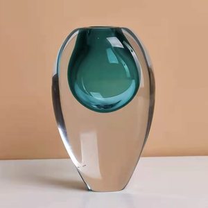 Design minimaliste moderne, taille L légère, <span class=keywords><strong>bleu</strong></span>, <span class=keywords><strong>vase</strong></span> rond en <span class=keywords><strong>verre</strong></span> pour la décoration de la maison - Product Image 1