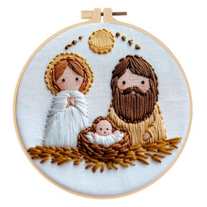 DIY Handmade Art Kit Custom Cross Stitch Beginner <b>Embroidery</b> Kits <b>SET</b> with Cotton Fabric - Product Image 1