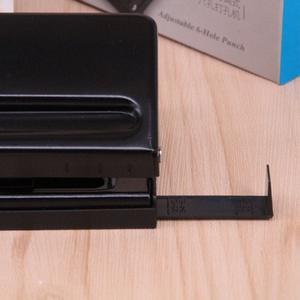 穴あけパンチ A5/A6/A7 バインダー用 ブラックメタル 6穴 手動式 0.6mm穴 10枚 80gsm対応 リフィル用 - Product Image 3