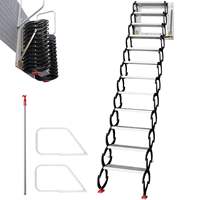 Échelle télescopique murale pour passage extérieur, escalier de grenier pliable moderne en aluminium, gain de place pour l'attic