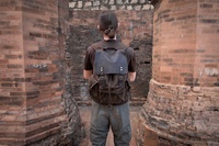 Mochilas de Senderismo para Computadoras Portátiles, Impermeables, de Lona, Cuero, Vintage, Enceradas, Unisex, con Capacidad de 20-35L, TCS