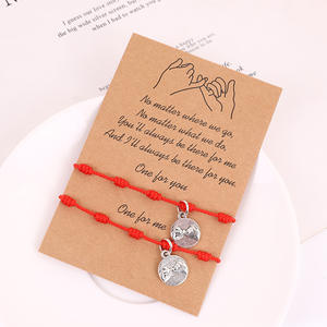 भाग्यशाली 7 गाँठ लाल स्ट्रिंग गुलाबी रंग कसम खाता वादा युगल कंगन समायोज्य प्रेमी दोस्ती धागा संरक्षण कॉर्ड किनारी कंगन - Product Image 2