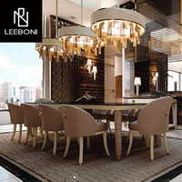 Table à manger de luxe en marbre artificiel, design moderne, pour salon, meubles de maison, vente chaude, durable, 10 places