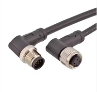 Connecteur de capteur M12 mâle-femelle pour connexion industrielle, 4, 5, 6, 8, 12, 17 broches, PVC, PUR, droit ou coudé, pour applications automobiles, robotiques, avec gaine ABS