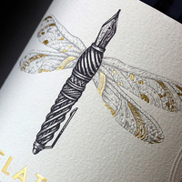Étiquettes personnalisées de qualité supérieure, imprimées en feuille d'or, gaufrées, autocollants en papier texturé pour l'emballage des bouteilles de vin rouge