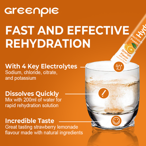 Complément énergétique électrolytique pour adultes Greenpie, poudre effervescente pour l'hydratation, sachets - Product Image 6