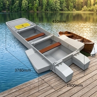 Bateau de pêche en plastique 3 places avec boîtes de flottaison en PE épaissies, renforcées, antidérapantes, écologiques et recyclables, idéal pour les lacs propres