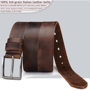 Ceinture en cuir véritable pleine fleur pour homme DOOPAI, largeur 1,5 pouce, boucle à ardillon décontractée faite à la main - Product Image 3
