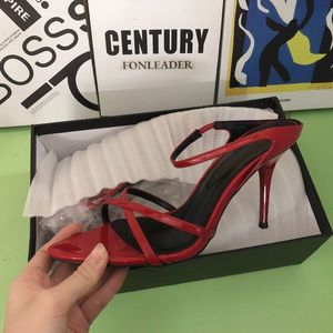 Escarpins Femme Talon Haut Shiny Fashion Slides Trendy Thin High <b>Heel</b> Mules Shoes for Women - Product Image 6