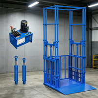 Ascenseur de stockage hydraulique moderne personnalisé avec rail de guidage, machine de levage de marchandises à vérin hydraulique