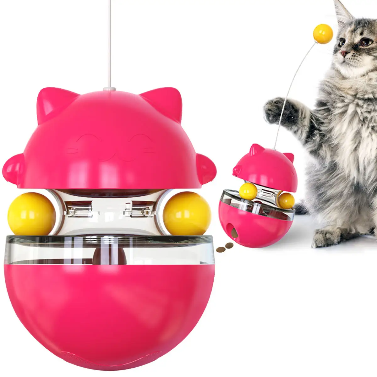 Электронный игрушечный шарик-птица, кошка, дразнящий мяч с катящимся стаканом, забавная интерактивная игрушка-птица, кошка, игрушка на присоске