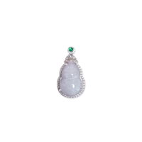 Pendentif en jadéite naturelle de Birmanie de qualité A, forme de gourde, pendentif en jadéite lavande, collier pour femmes, cadeau en jadéite (avec NGTC)
