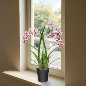 Orchidées papillon en soie écologiques, toucher réel, Phalaenopsis blanche, centre de table pour l'intérieur et l'extérieur - Product Image 2