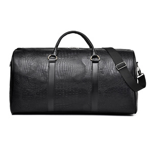 Bolsa de Viaje de Cuero con Patrón de Cocodrilo Vintage, Bolsa de Fin de Semana de Gran Capacidad para Hombre, Bolsa de Gimnasio para Pasar la Noche, Equipaje de Mano - Product Image 3