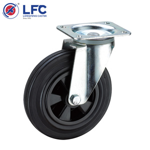 Proveedor OEM Ruedas industriales 200mm Lastic Cubo de basura Rueda giratoria Cubo de basura Rueda con freno delantero para cubos de basura - Product Image 1