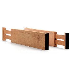 Séparateurs de tiroirs télescopiques en <span class=keywords><strong>bambou</strong></span> de haute qualité, 4 pièces, organisateurs de tiroirs réglables en <span class=keywords><strong>bambou</strong></span> - Product Image 3