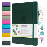 Carnet de notes et agenda en cuir PU A5, B5, A4 classique 2026-2027 avec couverture rigide personnalisée et bande élastique, papier d'écriture 100 g/m²